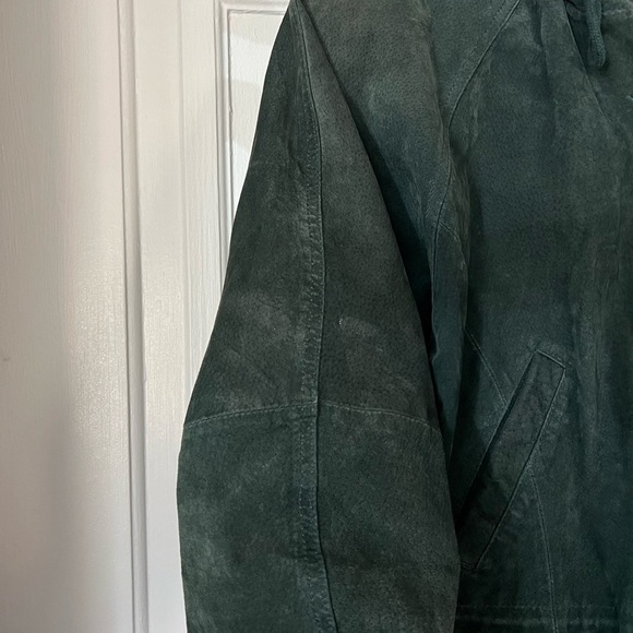 Vintage Wilsons Leather Green Suede Coat – Hooded Parka – Women’s Medium jacket - Picture 3 of 11